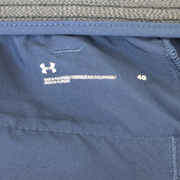 Under Armour UA Mens Shorts 40 Blue Performance Golf Grip Waist Tech Drive - Picture 2 of 10